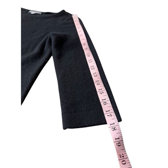 Neiman Marcus Black Cashmere 3/4 Sleeve Fringe Tunic Sweater - Picture 11 of 11